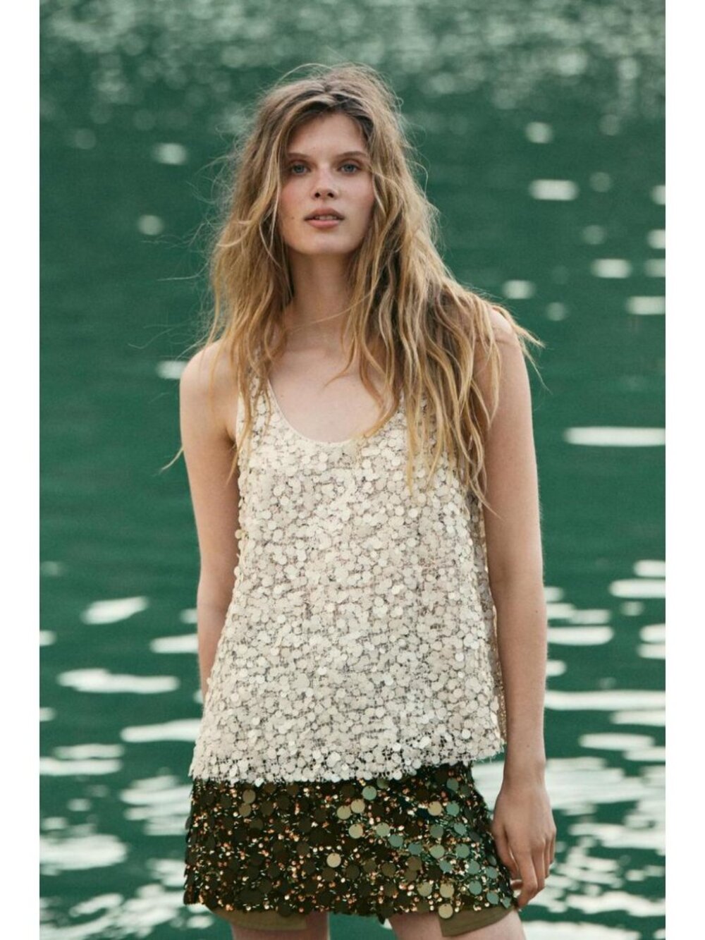 ZARA SEQUIN MINI SKIRT - Picture 3 of 7